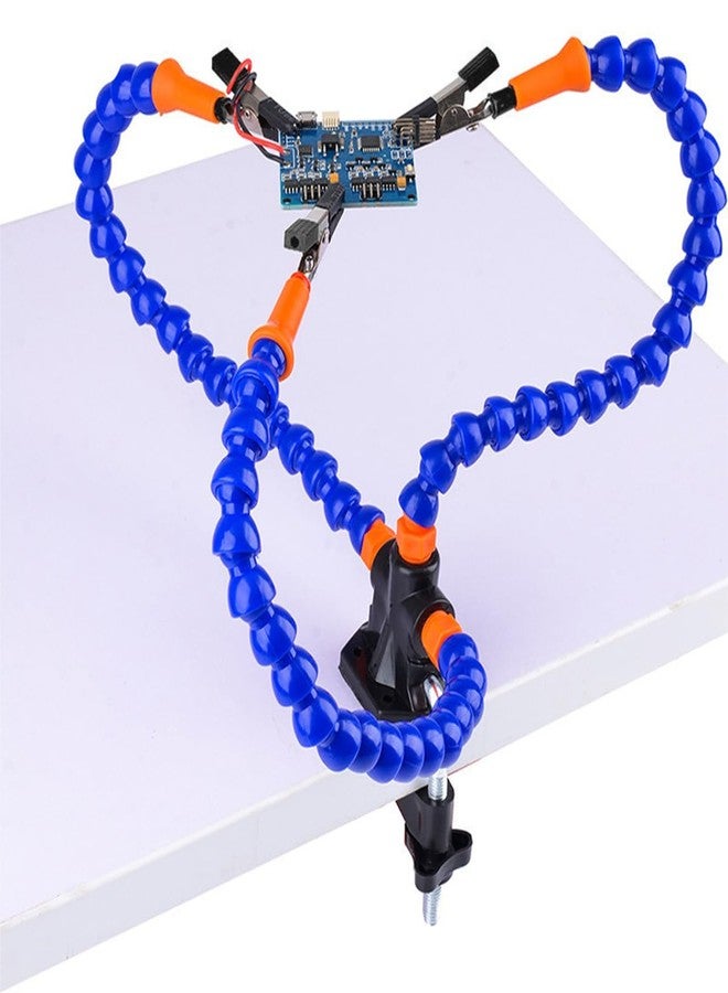 Serplex مشبك Serplex® المساعد للحام، أداة لحام ثلاثية الأذرع مزودة بثلاثة أذرع مرنة بمشبك تمساح، حامل ثلاثي الأذرع للوحة الدوائر المطبوعة، ملزمة لمحطة اللحام، مشبك طاولة، حامل لوحة الدوائر المطبوعة لإصلاح الإلكترونيات - Image 1